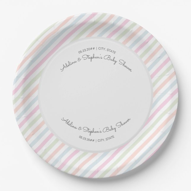 Message from the Bump Ultrasound Cute Baby Shower Paper Plates (Front)