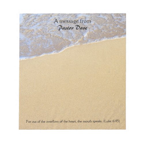 Message From The Pastor Beach Sand Note Paper