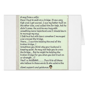 Message from wife cards
