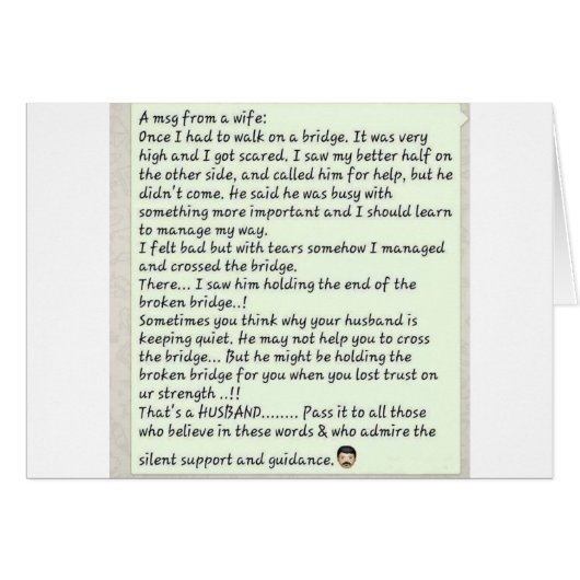 Message from wife cards (Front Horizontal)