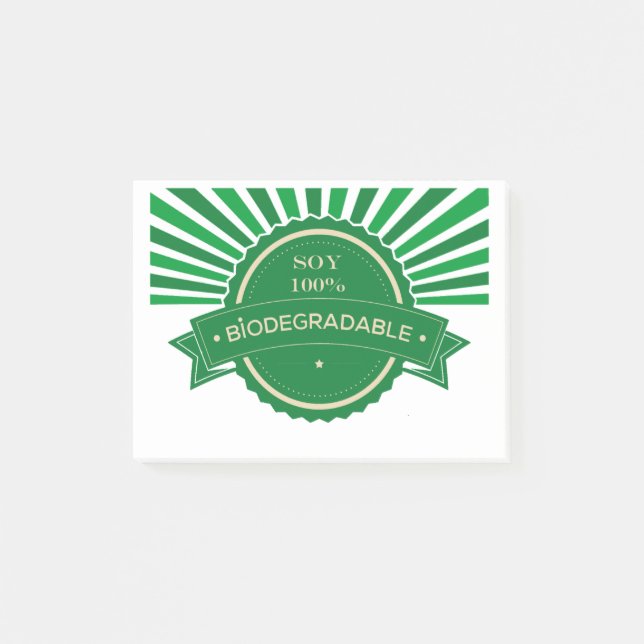 Message I'm 100% Biodegradable Post-it Notes (Front)