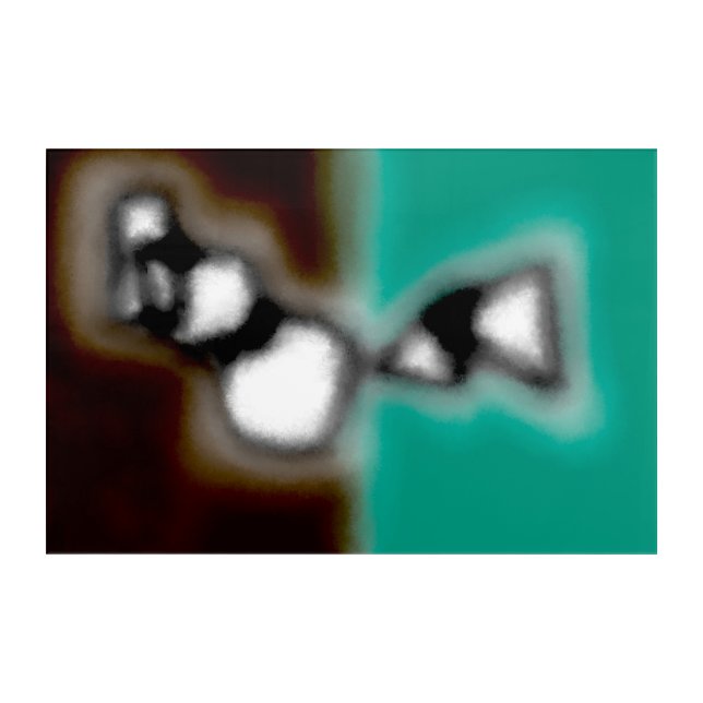 Message in a Bottle: Abstract Brown, Teal, B & W Acrylic Print (Front)