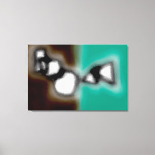 Message in a Bottle: Abstract Brown, Teal, B & W Canvas Print