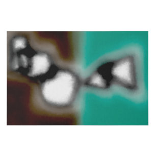 Message in a Bottle: Abstract Brown, Teal, B & W Faux Canvas Print