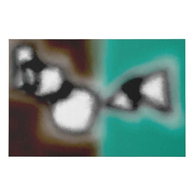 Message in a Bottle: Abstract Brown, Teal, B & W Faux Canvas Print (Front)