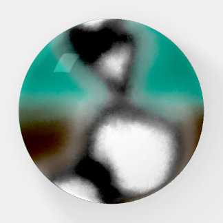 Message in a Bottle: Abstract Brown, Teal, B & W Paperweight