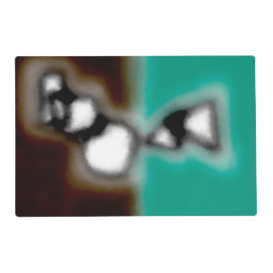 Message in a Bottle: Abstract Brown, Teal, B & W Placemat