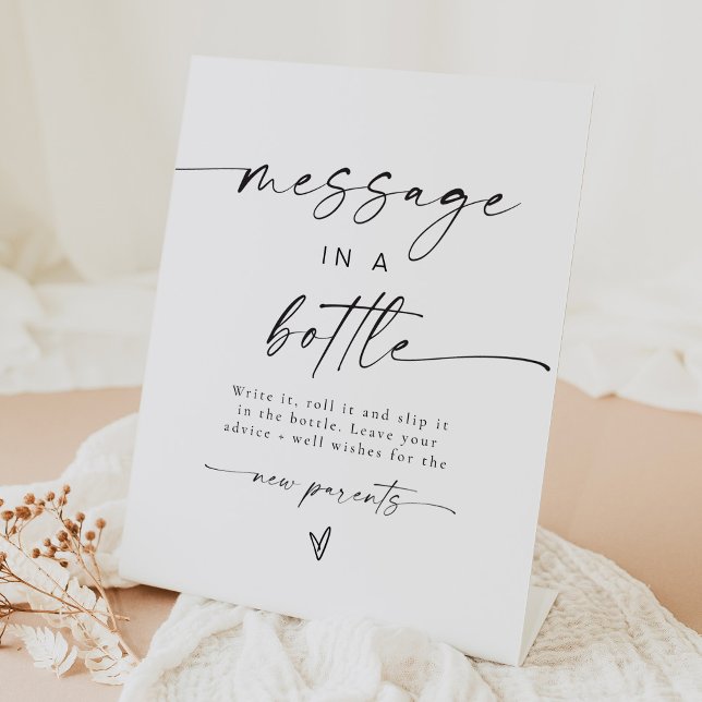 Message in a Bottle Baby Shower Advice Pedestal Sign (Creator Uploaded)