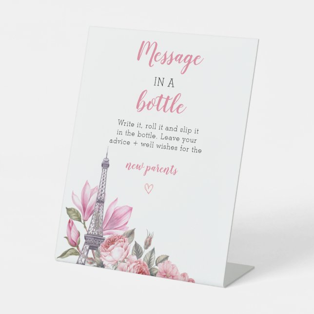 Message in a Bottle Baby Shower Advice Sign (Front)