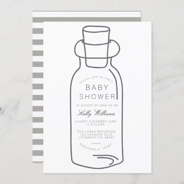 Message In a Bottle | Baby Shower Invite (Front/Back)