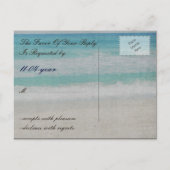 Message in a bottle Beach Wedding Invitation Postcard (Back)