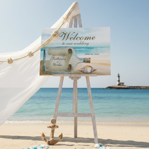 Message in a Bottle Beach Wedding Welcome Sign