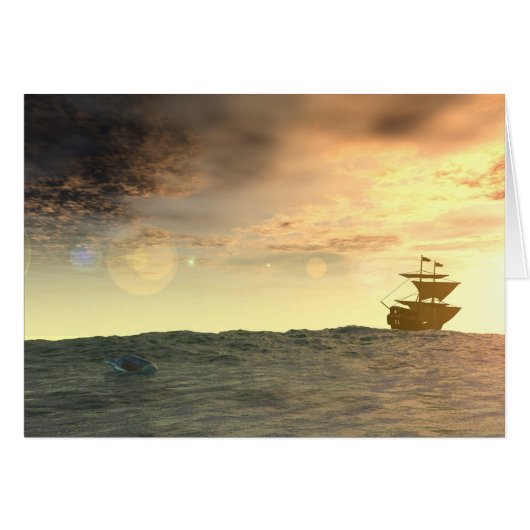 Message in a bottle (card) cards (Front Horizontal)