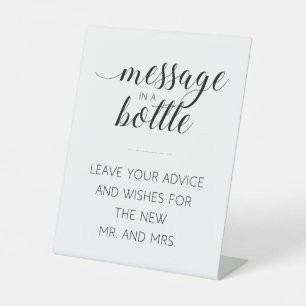 Message In A Bottle Guest Book Wedding Pedestal Sign