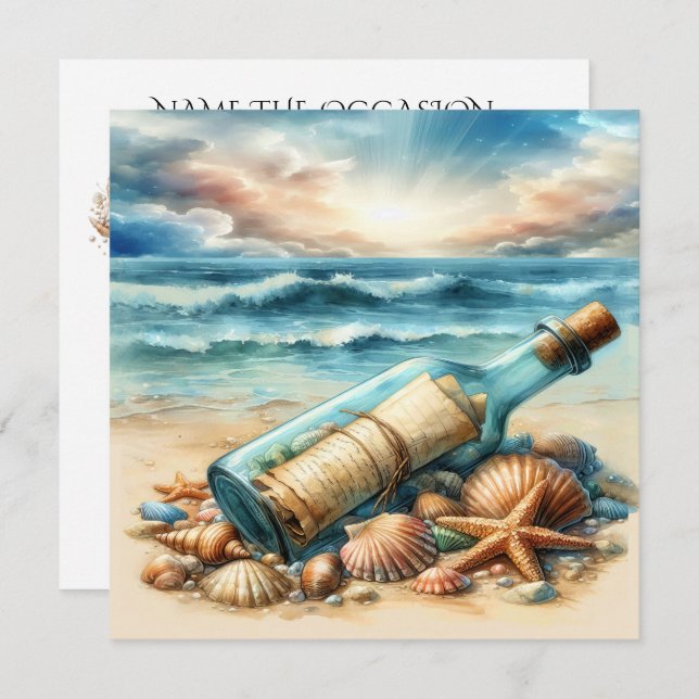 Message in a Bottle Invitation (Front/Back)