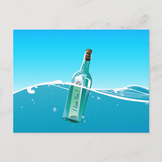 Message In A Bottle  Message Postcard (Front)