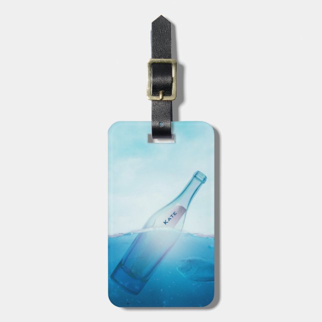 Message in a Bottle Personalized Luggage Tag (Front Vertical)