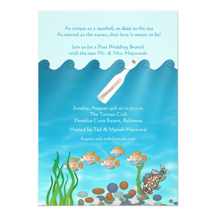 Message in a Bottle Post Wedding Brunch Invitation