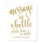 Message in a Bottle Sign Glitter 8x10 Wedding Sign