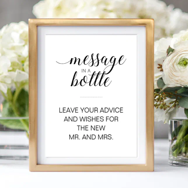 Message In A Bottle Sign Wedding Guest Book | Zazzle