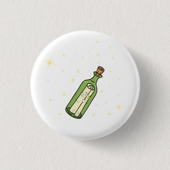 Message in a bottle theme button (Front)