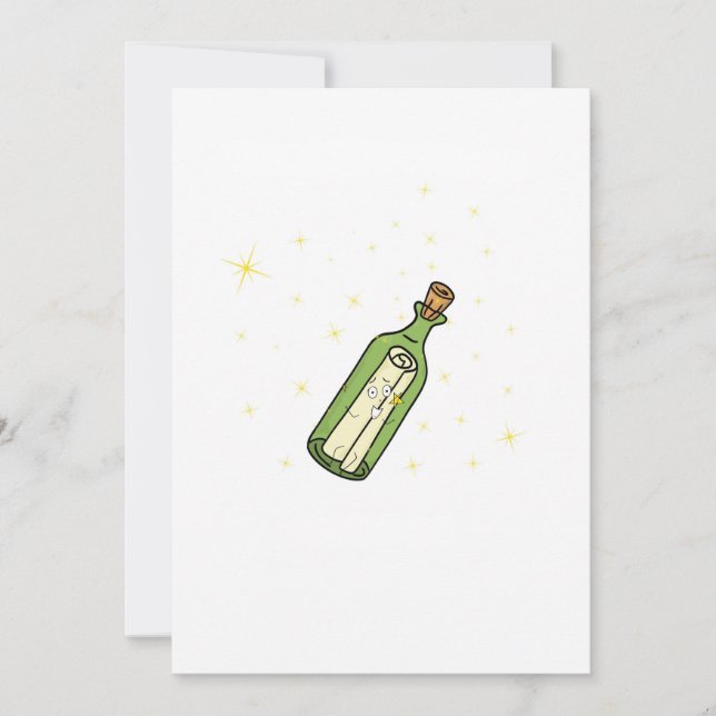 Message in a bottle theme invitation (Front)