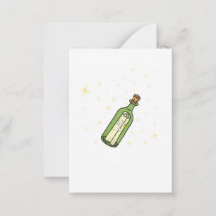 Message in a bottle theme note card
