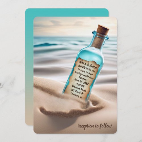 Message In a Bottle Wedding Invitation