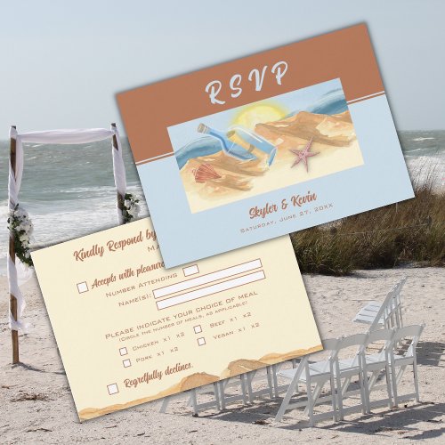 Message in a Bottle Wedding RSVP Card