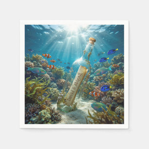Message in a Bottle with Names Napkins