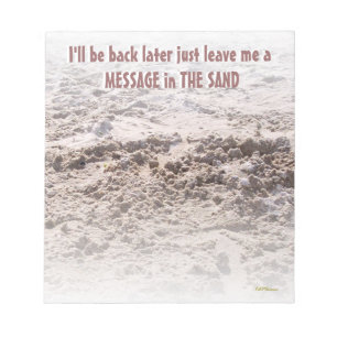 Message in the Sand Notepad