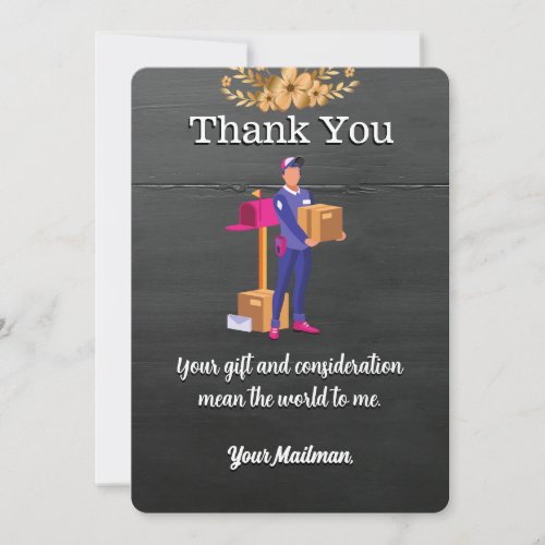message Letter Carrier Mailman Postal Mail Carrier Thank You Card