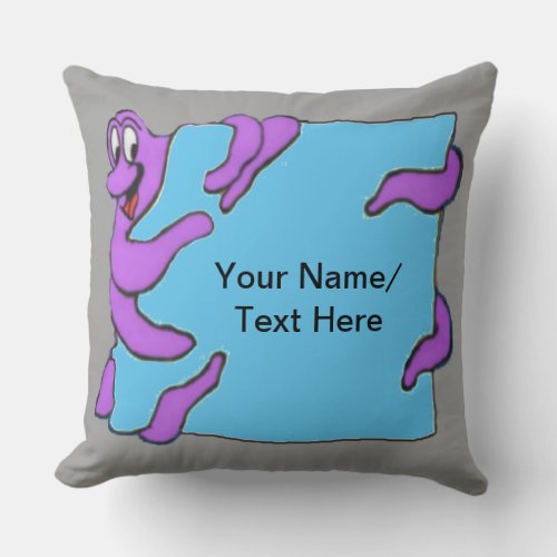 Message Octopus Cartoon add your Text Throw Pillow