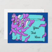 Message Octopus Cartoon DIY Postcard (Front/Back)