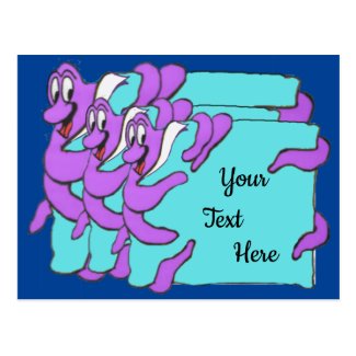 Message Octopus Cartoon DIY Postcard