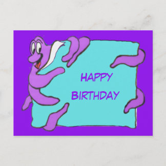 Message Octopus Happy Birthday Postcard