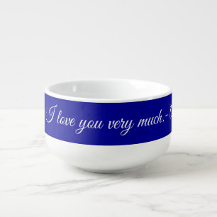 Message of Love: Blue and White Soup Mug