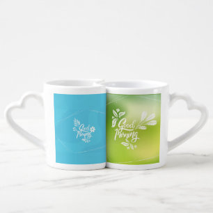 message—one in calming blue and the other in refre coffee mug set