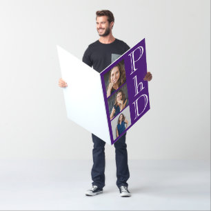 Message Photo Purple PhD Graduation Card