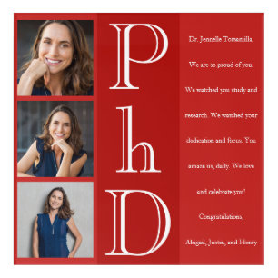 Message Photo Red PhD Graduation Acrylic Print