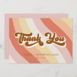 Message Retro Terracotta Thank You Card<br><div class="desc">Let's Groove Tonight! Get your guests ready to boogie with this fun,  70s style collection. With whimsical color waves in varying trendy colors and retro wording,  it is sure to stand out.</div>