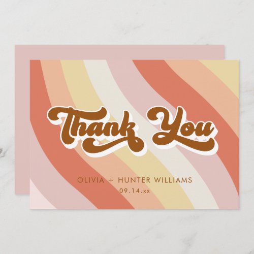 Message Retro Terracotta Thank You Card