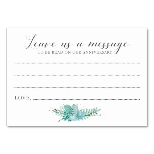 Message to Bride and Groom Succulent Cards