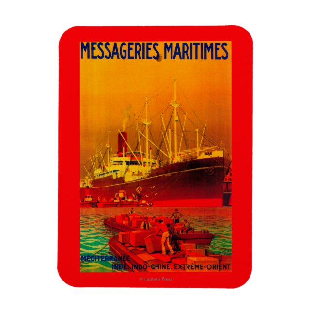 Messageries Maritimes Vintage PosterEurope Magnet (Vertical)