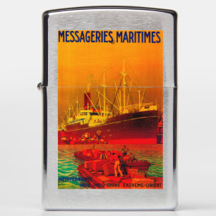 Messageries Maritimes Vintage PosterEurope Zippo Lighter