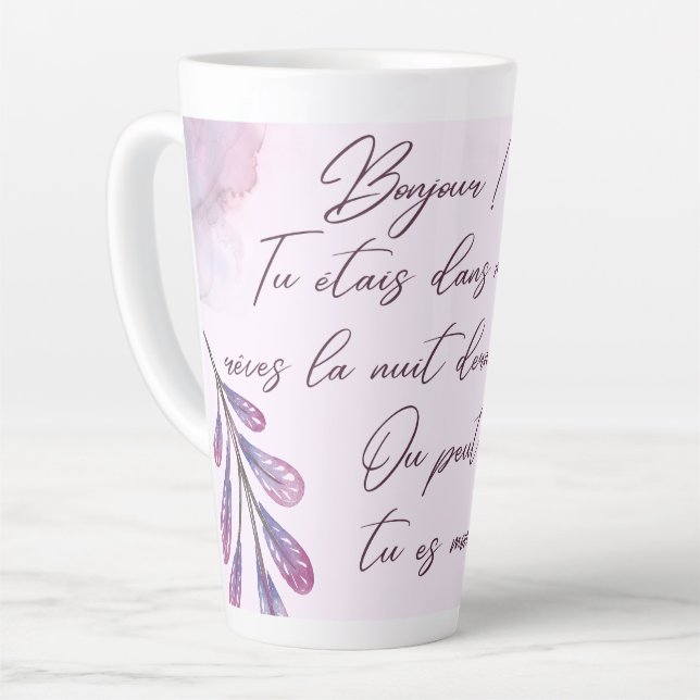 Messages d’amour mignons  latte mug (Left Angle)