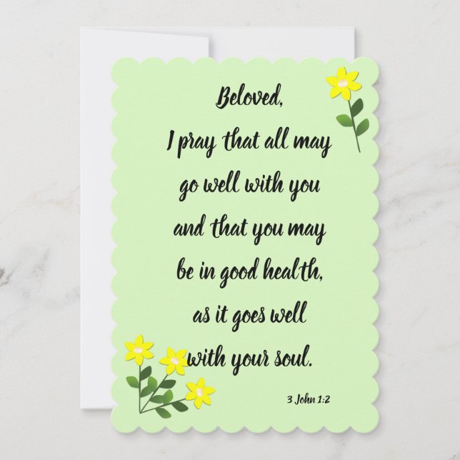 Messages for Beloved 3 John 1:2 Flat Greeting Card (Front)