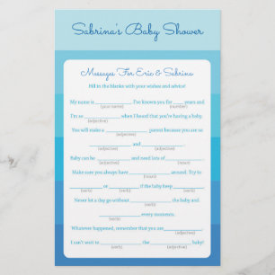 Messages for Parents To Be Blue Ombre Baby Shower Flyer