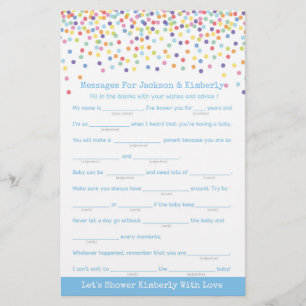 Messages for Parents To Be Confetti Baby Shower Flyer