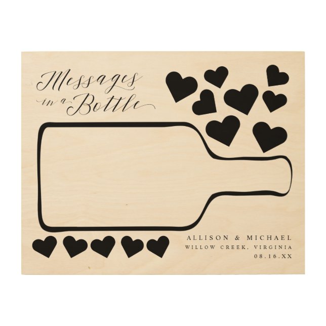 Messages in a Bottle Guest Board Wooden Sign (Front)